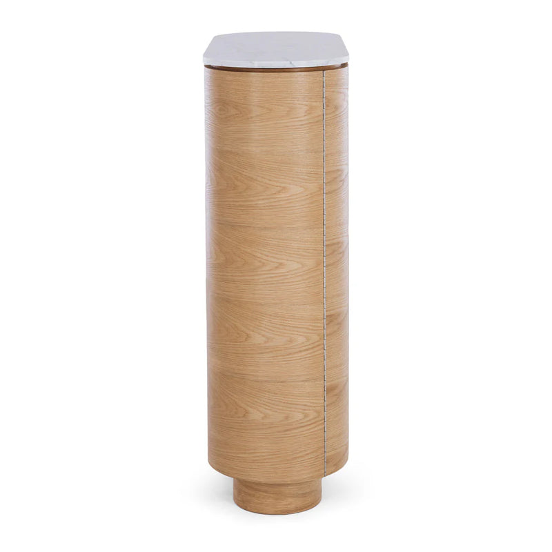 Akita Natural Oak Bar Cabinet (Marble Top)