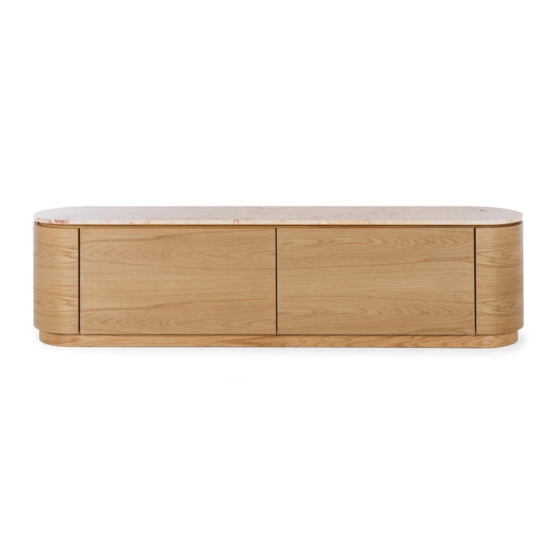 Akita Natural Oak Tv Stand (Turkish Rose Top)