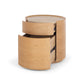 Muse Natural Oak Bedside 2drw (Travertine Top)
