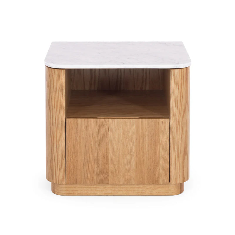 Stash Natural Oak Bedside 1drw (Marble Top)