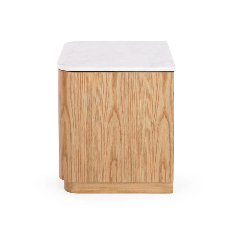 Stash Natural Oak Bedside 1drw (Marble Top)