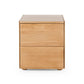 Cube Natural Oak Side Table 2drw (Oak Top)