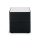 Cube Black Oak Side Table 2drw (Marble Top)