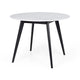 Radius 1m rd Marble Dining Table Black Oak Leg