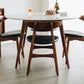 Radius 1m rd Marble Dining Table Walnut Leg