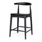 Elbow Barstool Black Oak Black PU Seat