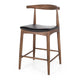 Elbow Barstool Deep Oak Black PU Seat