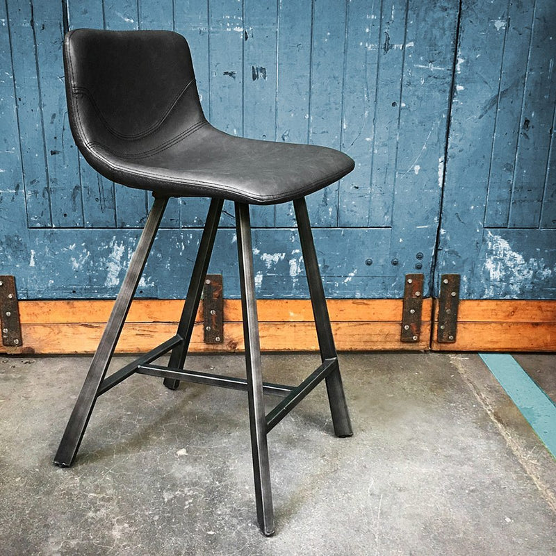 Rustic Barstool Vintage Grey PU