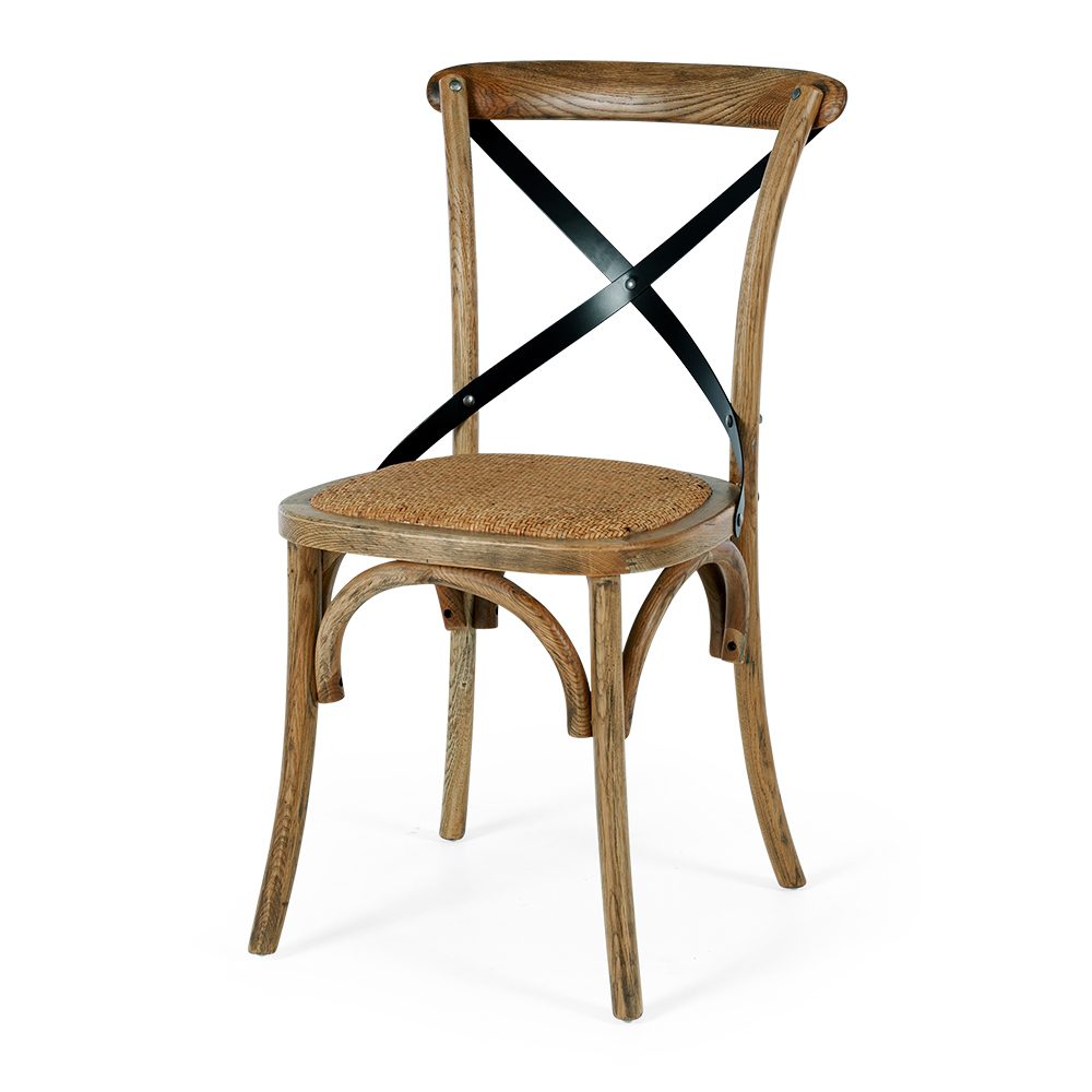 Villa X-Back Chair Smoked Oak Rattan Seat