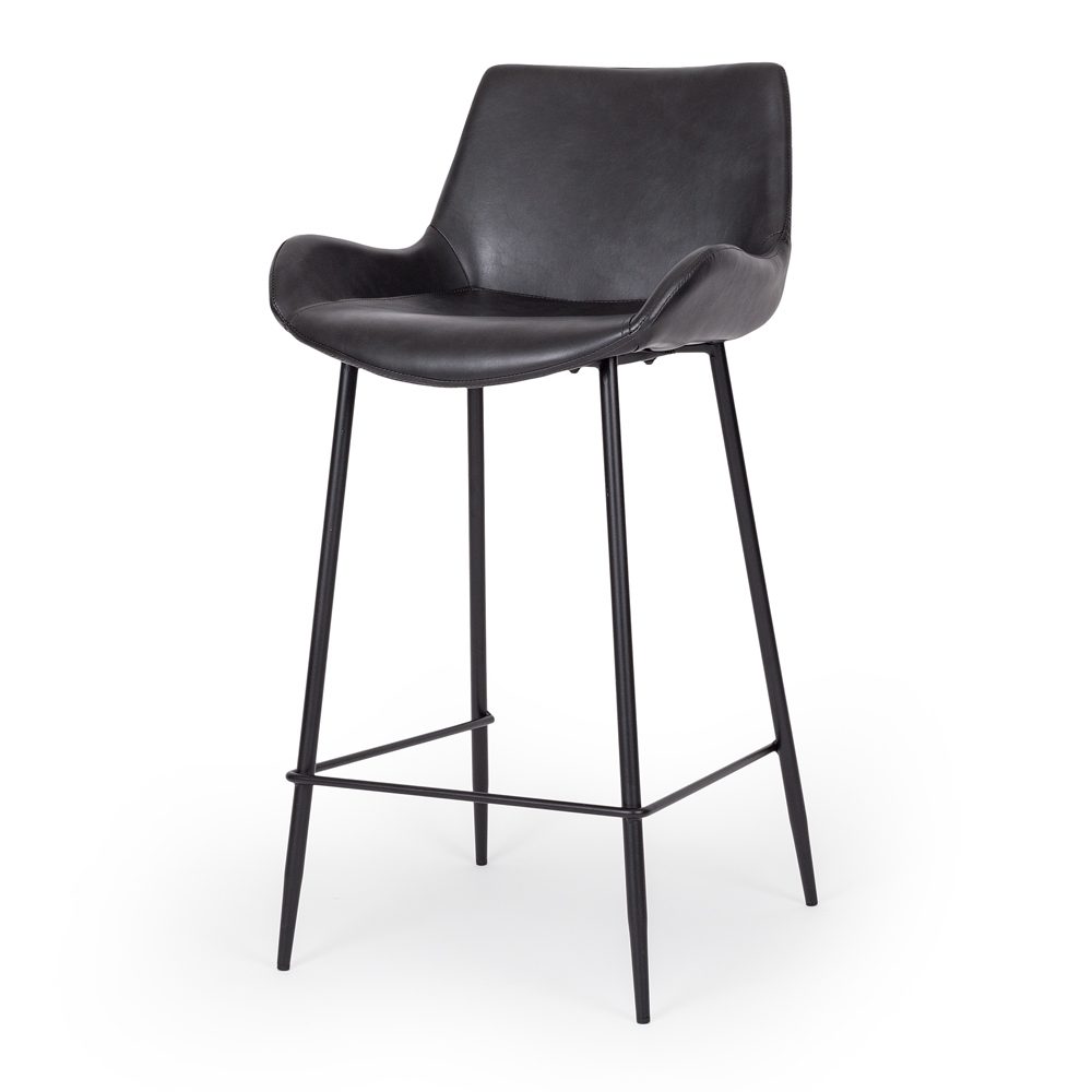 Vintage Barstool Black PU