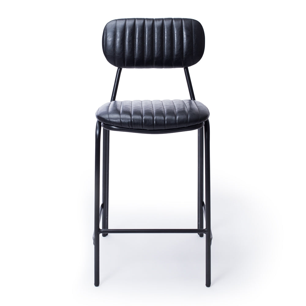 Datsun Barstool Vintage Black PU SH75cm - Commercial Height