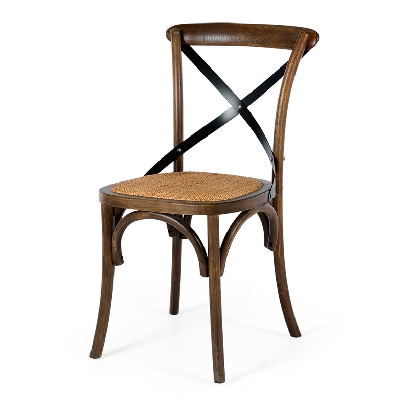 Reeves Dining Table 120 Rd (Deep Oak) - FLOOR MODEL + x4 Deep Oak Villa Chairs