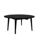 VAASA ROUND OAK DINING TABLE MATTE BLACK - 150CM