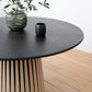 ARCADIA ROUND DINING TABLE - MATT BLACK / BRUSHED LIGHT GREY