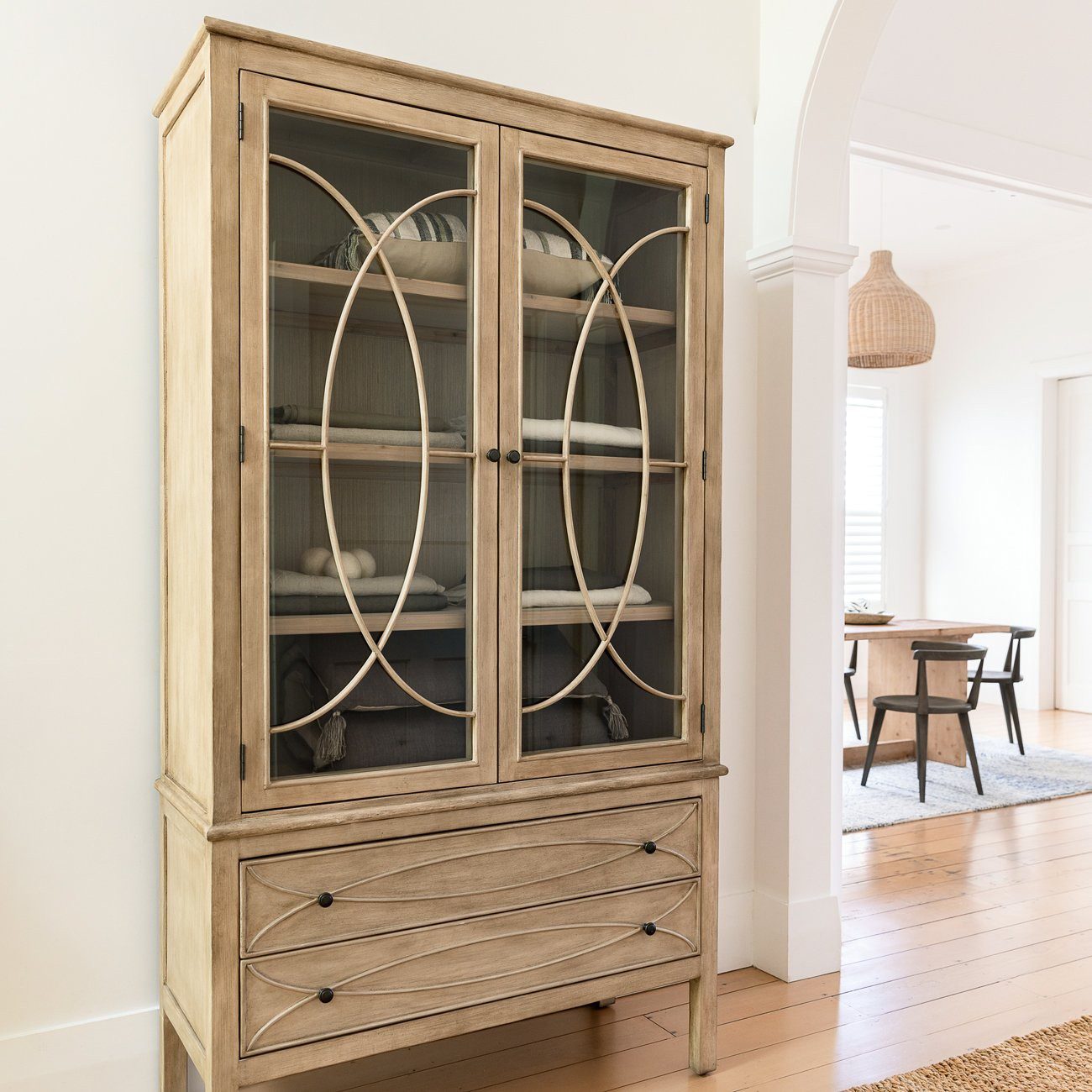 CLAREMONT DISPLAY CABINET - GREY WHITE