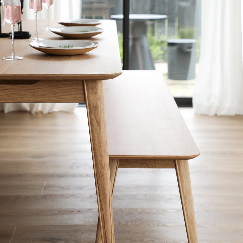 Rokke Bench 150cm - Solid Oak/Natural