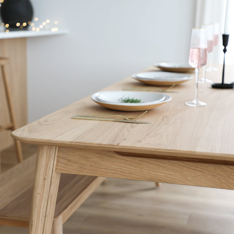 Rokke Dining Table 180cm - Solid Oak/Natural