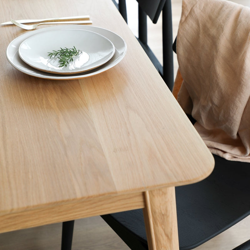 Rokke Dining Table 180cm - Solid Oak/Natural