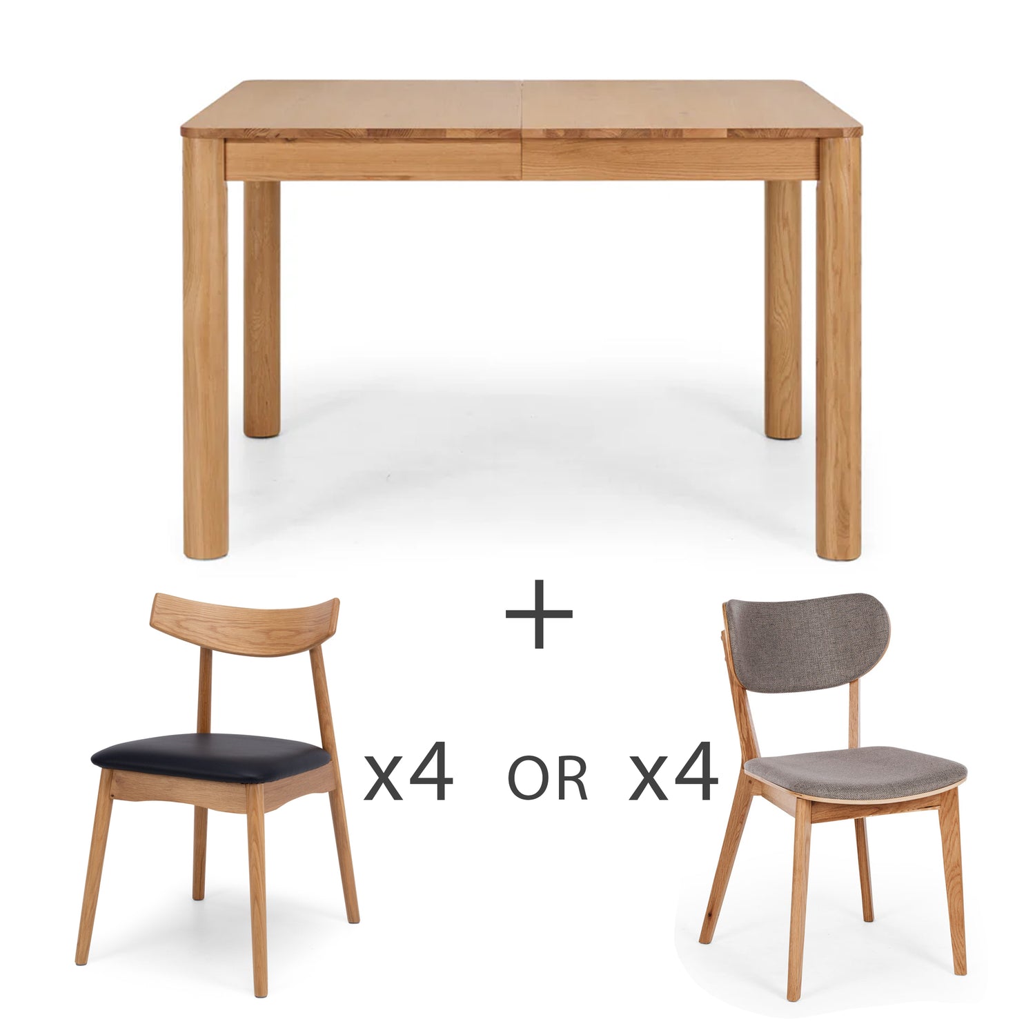 Oliver Floor Model Package Deal! - 1200 Extension table + x4 Wagner or Zurich Chairs!