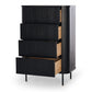 Anders Tallboy 4 Drawers (Black Oak)