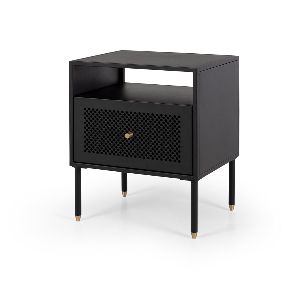 Dawn Bedside (Black) 1 drawer