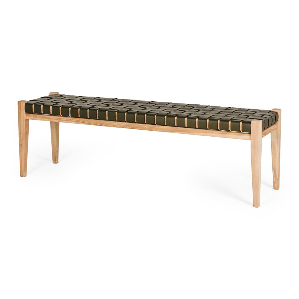 Indo Woven Bench 150 Olive