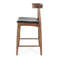 Elbow Barstool Deep Oak Black PU Seat