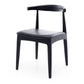 Elbow Chair Black Oak Black PU Seat