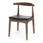 Elbow Chair Deep Oak Black PU Seat