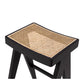 Palma Barstool Black Oak Rattan Seat