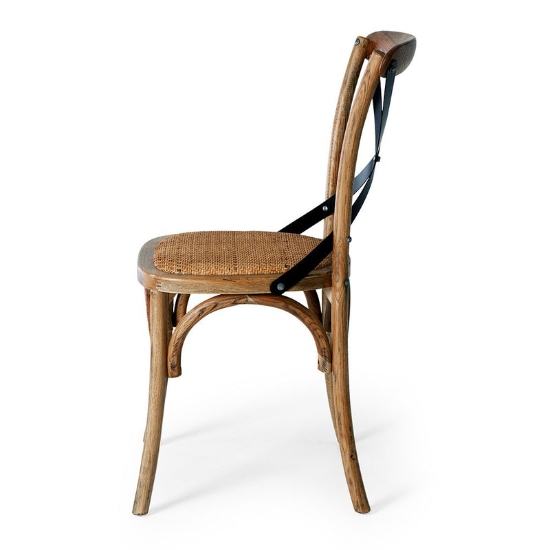 Villa X-Back Chair Smoked Oak Rattan Seat