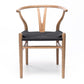 Wishbone Chair Natural Oak Black Rope Seat