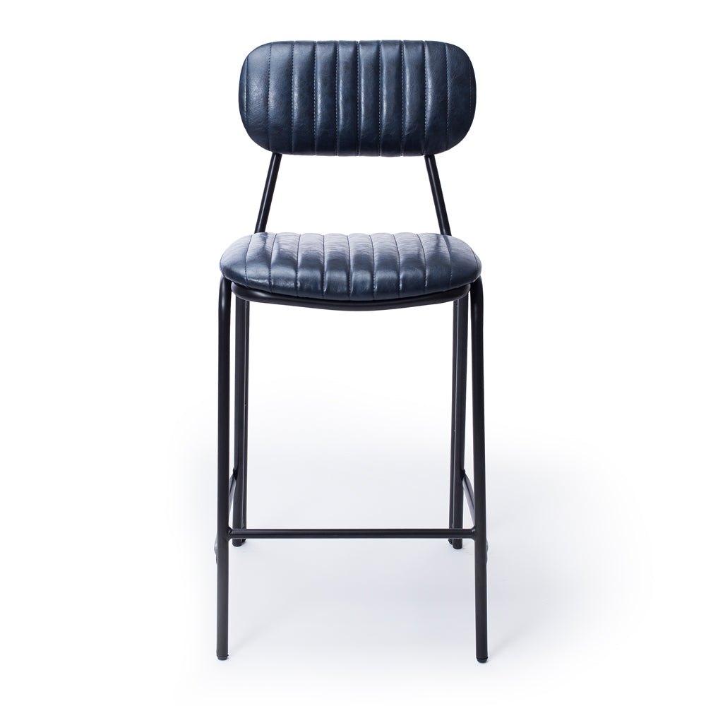 Datsun Barstool Vintage Blue PU SH75cm - Commercial Height