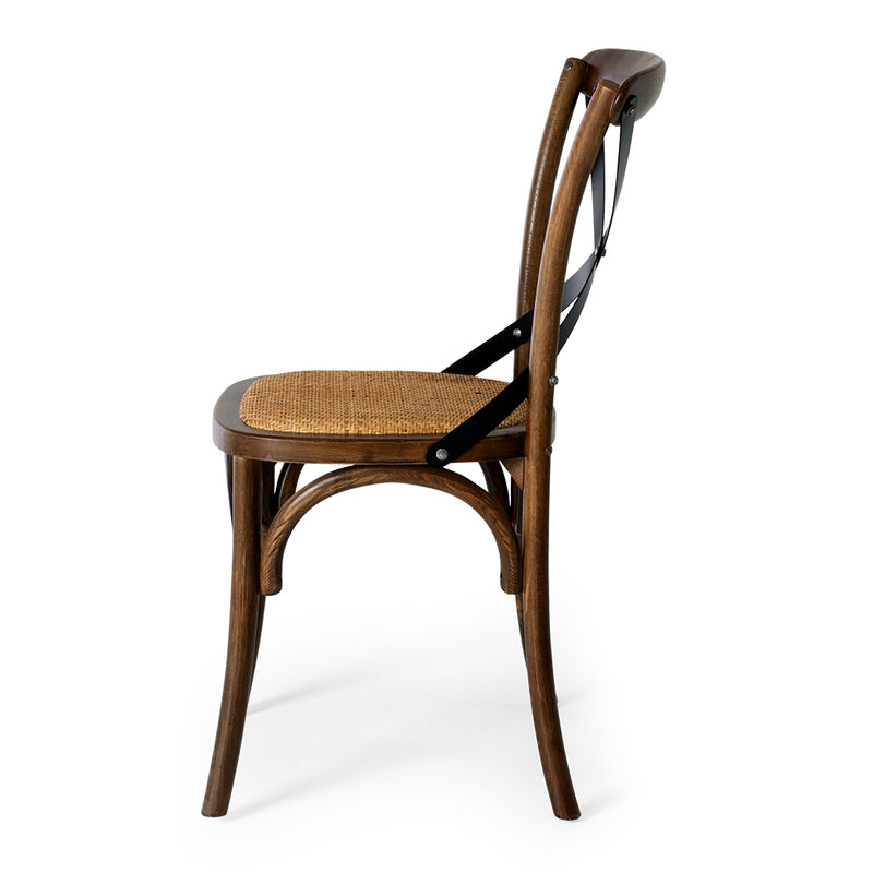 Reeves Dining Table 120 Rd (Deep Oak) - FLOOR MODEL + x4 Deep Oak Villa Chairs