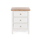 Jessica Bedside 3drw OAK TOP