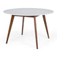 Radius 1.2m rd Marble Dining Table Walnut Leg - FLOOR MODEL