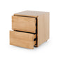 Cube Natural Oak Side Table 2drw (Oak Top)