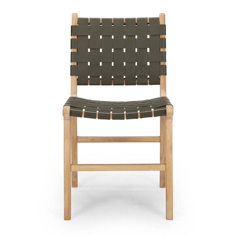 Indo Woven Dining Chair Olive