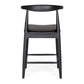 Elbow Barstool Black Oak Black PU Seat