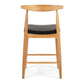 Elbow Barstool Natural Oak Black PU Seat