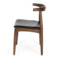 Elbow Chair Deep Oak Black PU Seat