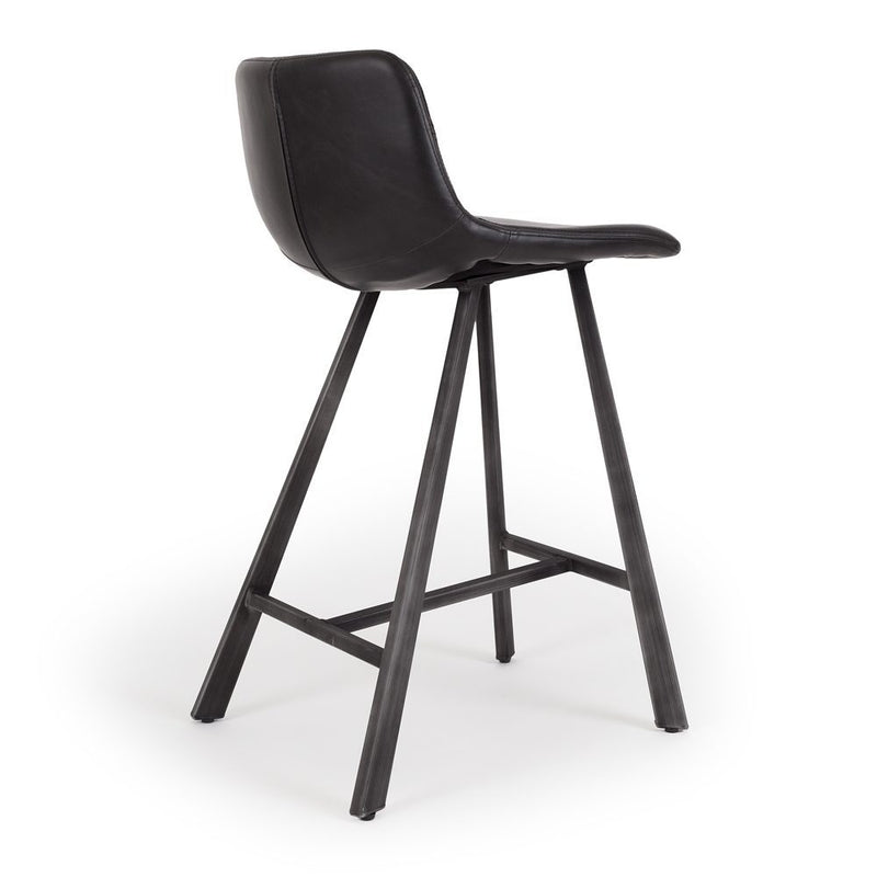 Rustic Barstool Vintage Black PU