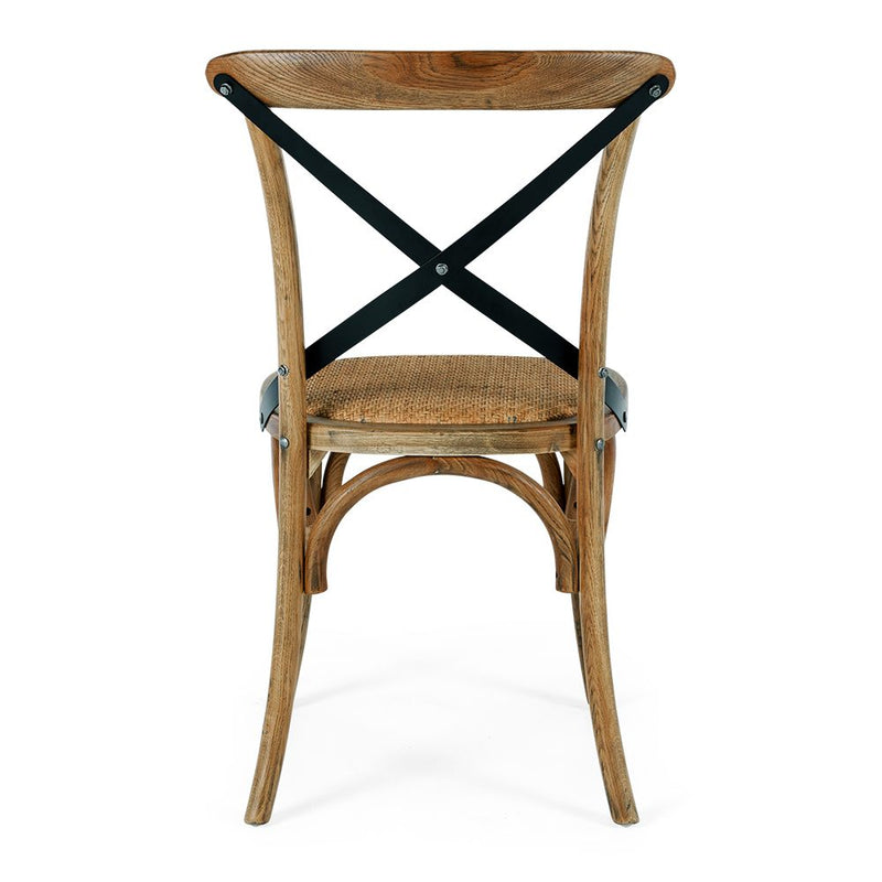 Villa X-Back Chair Smoked Oak Rattan Seat