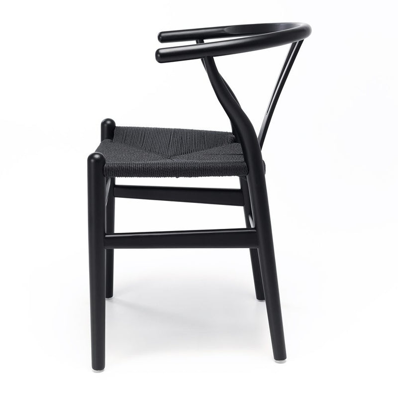 Wishbone Chair Black Oak Black Rope Seat
