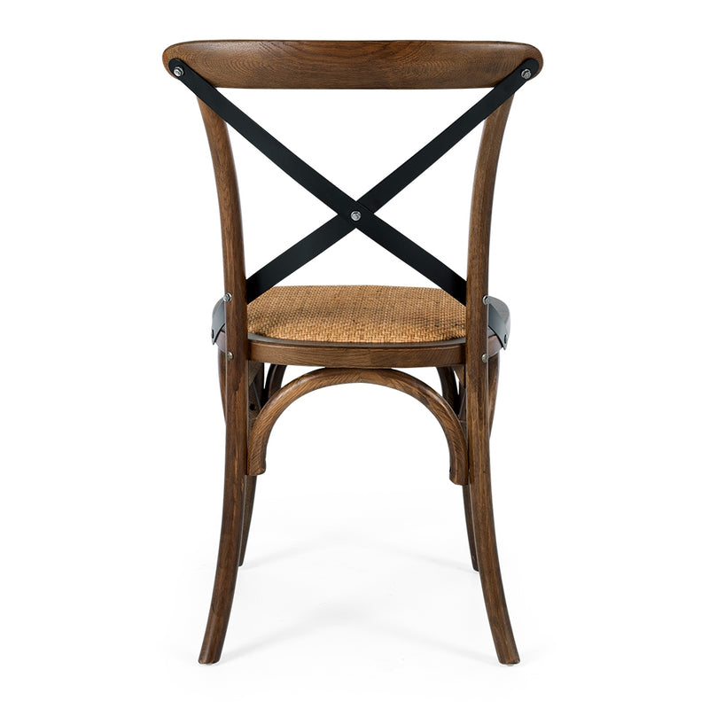 Reeves Dining Table 120 Rd (Deep Oak) - FLOOR MODEL + x4 Deep Oak Villa Chairs
