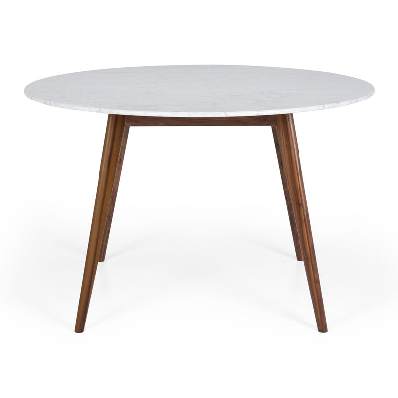 Radius 1.2m rd Marble Dining Table Walnut Leg - FLOOR MODEL
