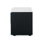 Cube Black Oak Side Table 2drw (Marble Top)