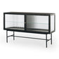 Kobe Sideboard (Black Oak) Fluted Glass