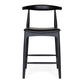 Elbow Barstool Black Oak Black PU Seat