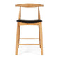 Elbow Barstool Natural Oak Black PU Seat